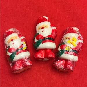 Set of 3 Vintage Santa Claus Candles